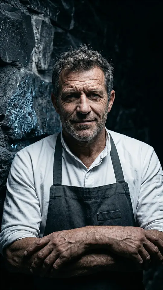 Michel Ducas, Maître des Cimes Charneuses, responsable boucherie et maturation du restaurant Stratos à Val d'Isère